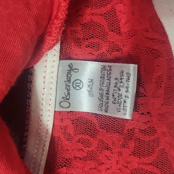 2 womens Olsenboye XL lacy black red bralette bras bralettes NWOT hot pink - Picture 3 of 5